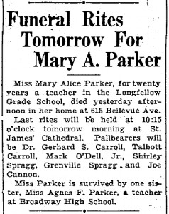 Obituary for Mary Parker