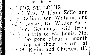 Solles visit St Louis (scan from the Capital Times)