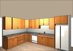 Kitchen mock-up, view 1