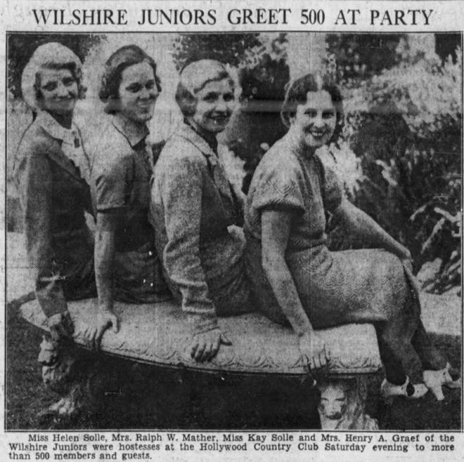 Miss Helen Solle, Mrs. Ralph W. Mather, Miss Kay Solle, and Mrs. Henry A. Graef